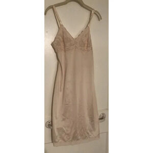 Vintage Nylon Slip 34 Long Lorraine‎ Lace Full Dress S Small